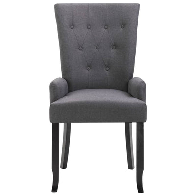 Dealsmate  Dining Chairs with Armrests 4 pcs Dark Grey Fabric