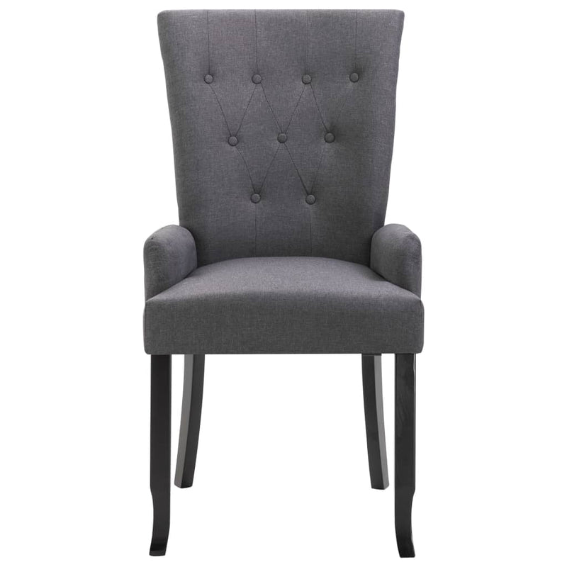 Dealsmate  Dining Chairs with Armrests 4 pcs Dark Grey Fabric