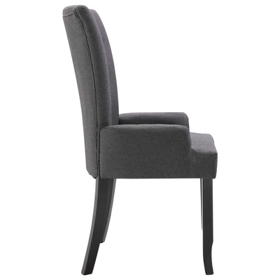 Dealsmate  Dining Chairs with Armrests 4 pcs Dark Grey Fabric