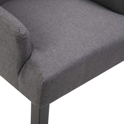 Dealsmate  Dining Chairs with Armrests 4 pcs Dark Grey Fabric