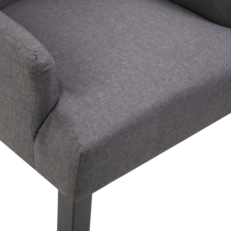 Dealsmate  Dining Chairs with Armrests 4 pcs Dark Grey Fabric