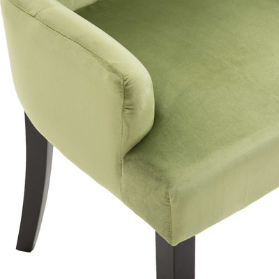 Dealsmate  Dining Chair with Armrests 4 pcs Light Green Velvet