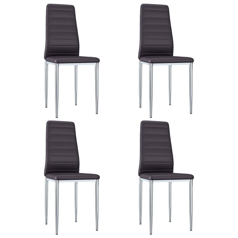 Dealsmate  Dining Chairs 4 pcs Brown Faux Leather