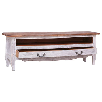 Dealsmate  TV Cabinet 120x30x40 cm White Solid Reclaimed Wood