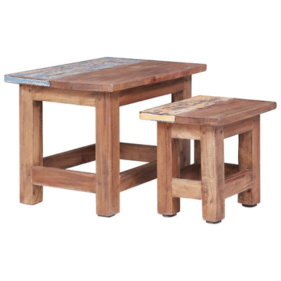 Dealsmate  Nesting Tables 2 pcs Solid Reclaimed Wood
