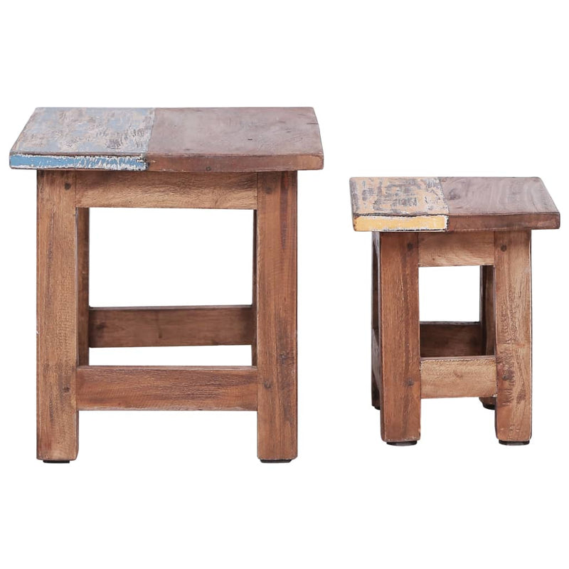 Dealsmate  Nesting Tables 2 pcs Solid Reclaimed Wood
