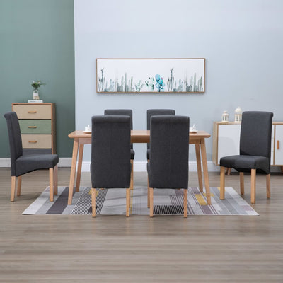 Dealsmate  Dining Chairs 6 pcs Grey Fabric