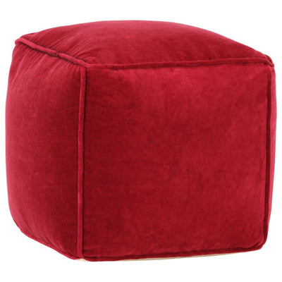 Dealsmate  Pouffe Cotton Velvet 40x40x40 cm Ruby Red