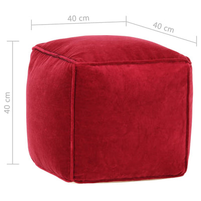 Dealsmate  Pouffe Cotton Velvet 40x40x40 cm Ruby Red