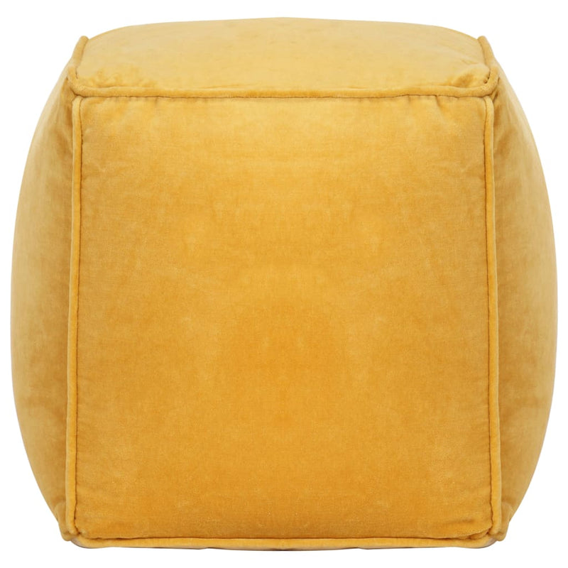 Dealsmate  Pouffe Cotton Velvet 40x40x40 cm Yellow
