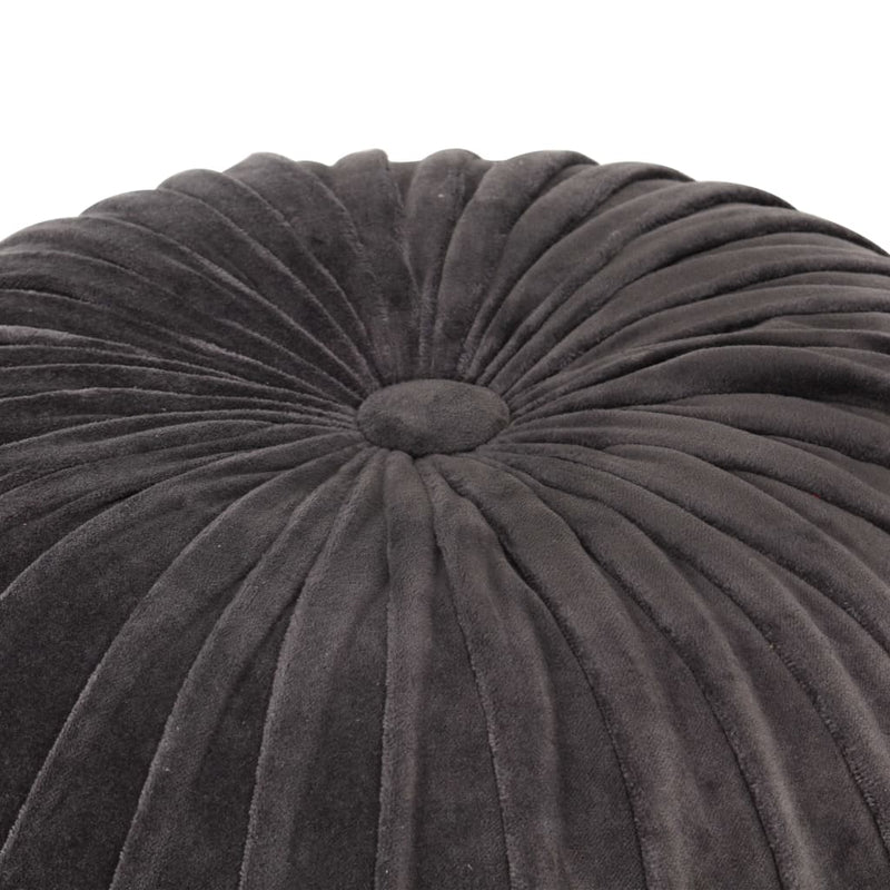 Dealsmate  Pouffe Cotton Velvet Smock Design 40x30 cm Anthracite