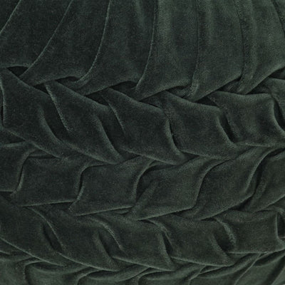 Dealsmate  Pouffe Cotton Velvet Smock Design 40x30 cm Green