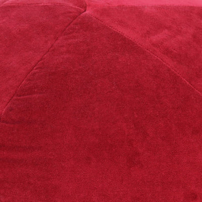 Dealsmate  Pouffe Cotton Velvet 50x35 cm Red