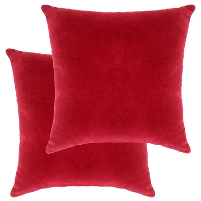 Dealsmate  Cushions Cotton Velvet 2 pcs 45x45 cm Red