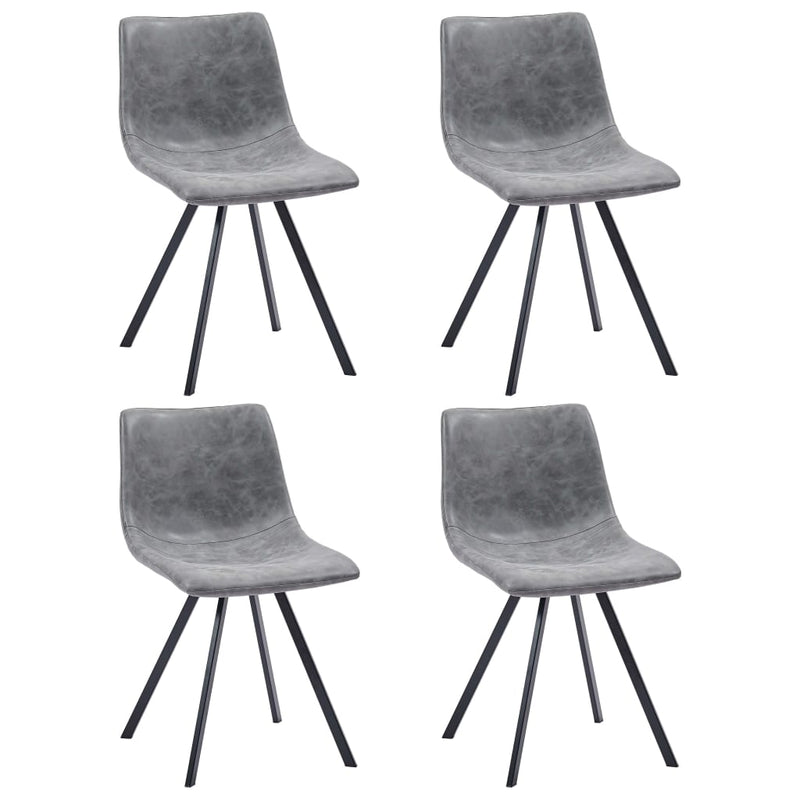 Dealsmate  Dining Chairs 4 pcs Grey Faux Leather
