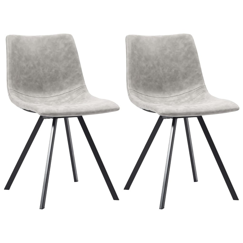 Dealsmate  Dining Chairs 2 pcs Light Grey Faux Leather