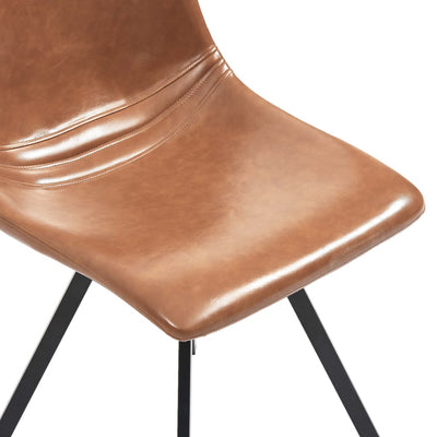 Dealsmate  Dining Chairs 2 pcs Cognac Faux Leather