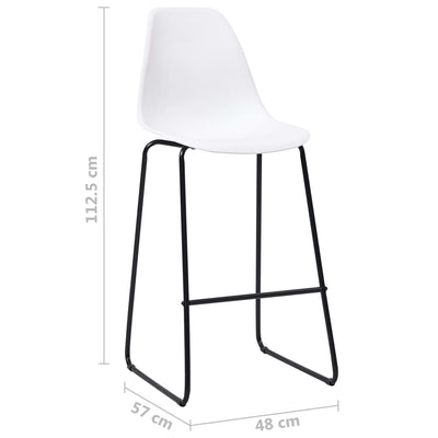 Dealsmate  Bar Chairs 4 pcs White Plastic