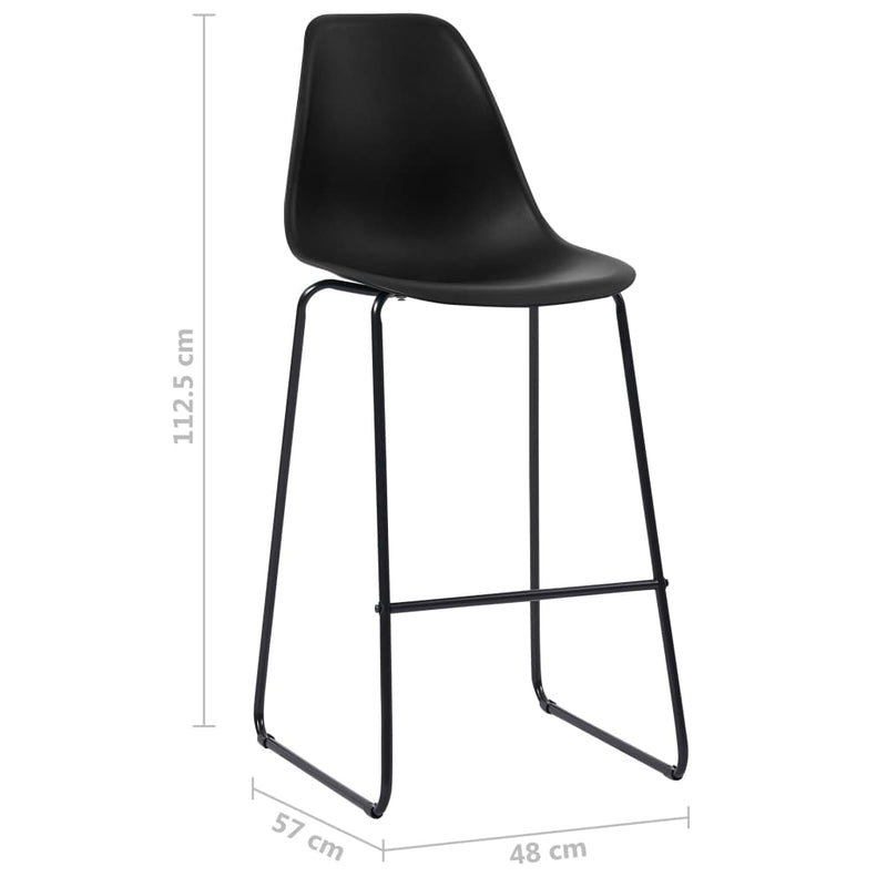 Dealsmate  Bar Chairs 2 pcs Black Plastic