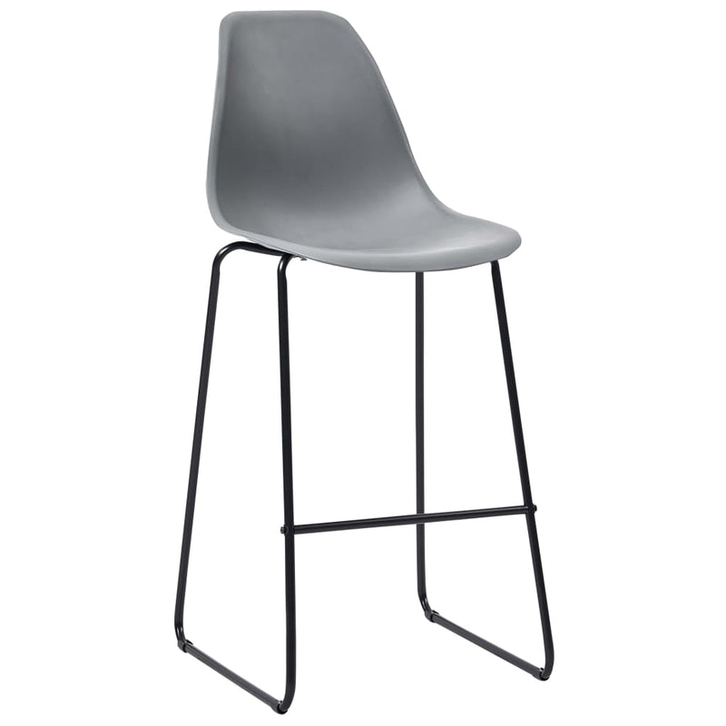 Dealsmate  Bar Chairs 2 pcs Grey Plastic