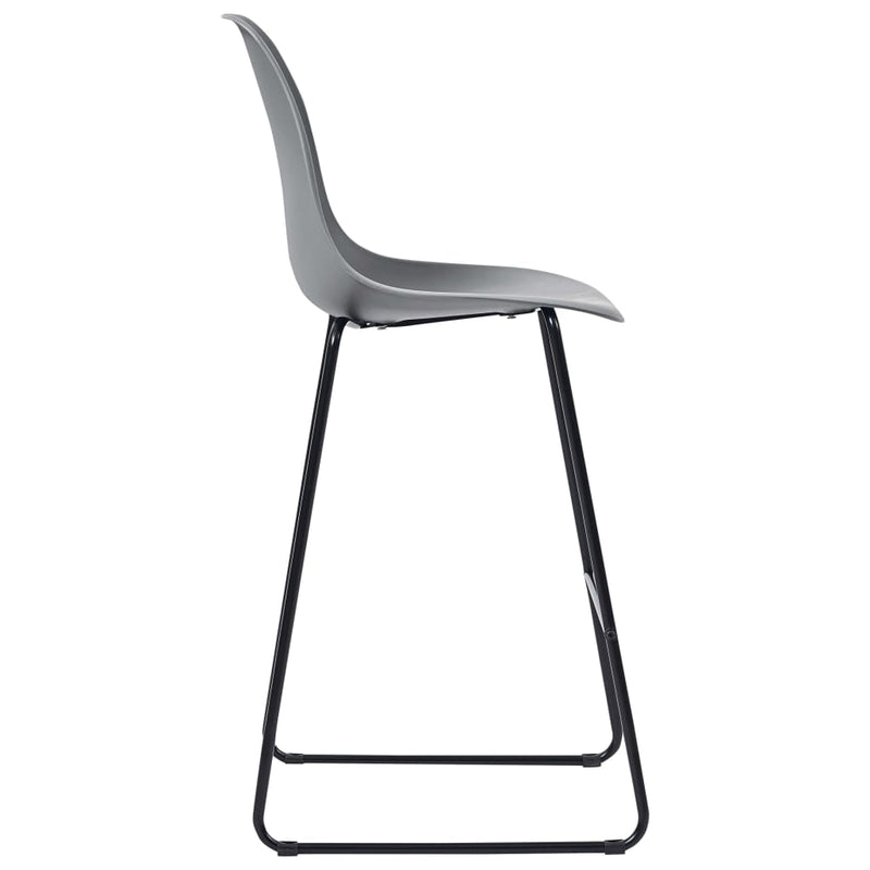 Dealsmate  Bar Chairs 2 pcs Grey Plastic