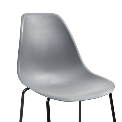 Dealsmate  Bar Chairs 2 pcs Grey Plastic