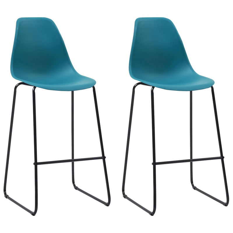 Dealsmate  Bar Chairs 2 pcs Turqoise Plastic