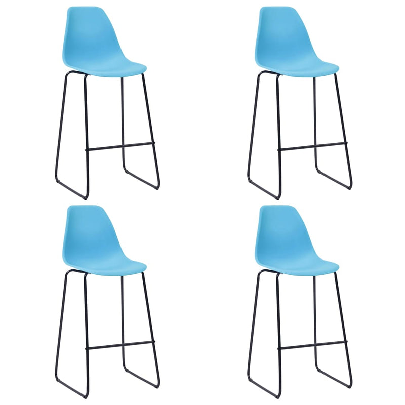 Dealsmate  Bar Chairs 4 pcs Blue Plastic