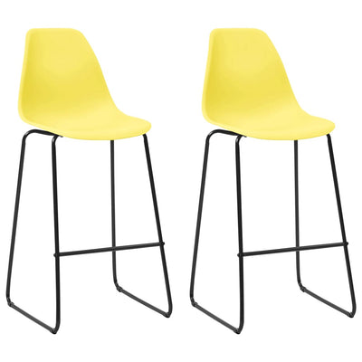 Dealsmate  Bar Chairs 2 pcs Yellow Plastic