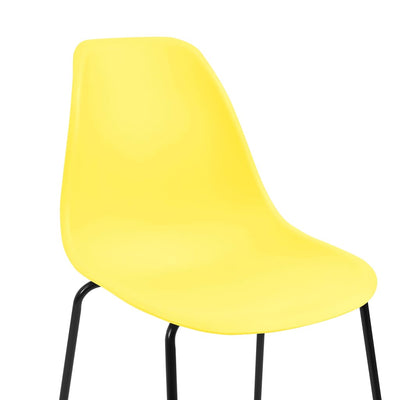 Dealsmate  Bar Chairs 2 pcs Yellow Plastic