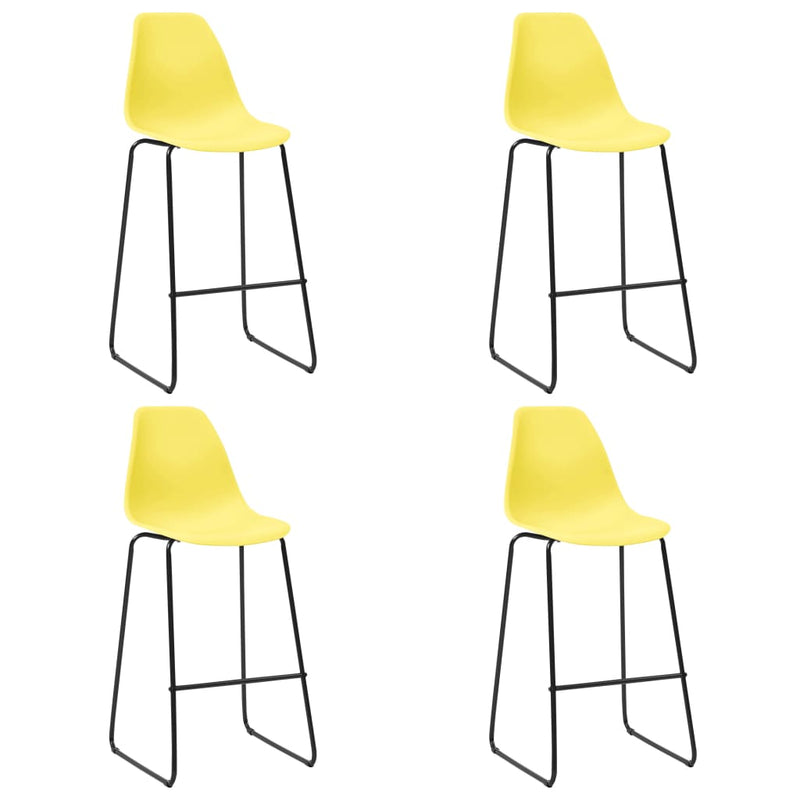 Dealsmate  Bar Chairs 4 pcs Yellow Plastic