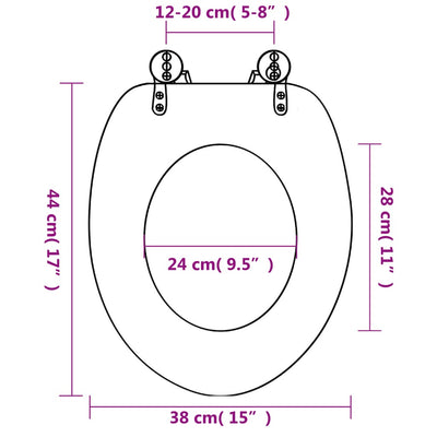 Dealsmate  WC Toilet Seats 2 pcs with Soft Close Lids MDF Starfish Design