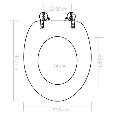 Dealsmate  WC Toilet Seats 2 pcs with Soft Close Lids MDF Water Drop Design