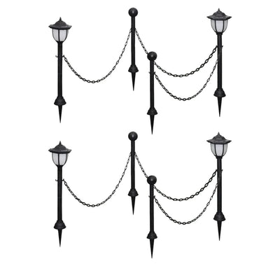 Dealsmate  Solar Lights 4 pcs with Chain Fence and Poles