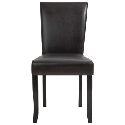 Dealsmate  Dining Chairs 4 pcs Dark Brown Faux Leather