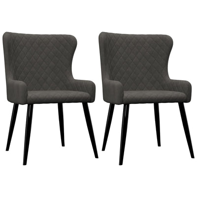 Dealsmate  Dining Chairs 2 pcs Grey Velvet
