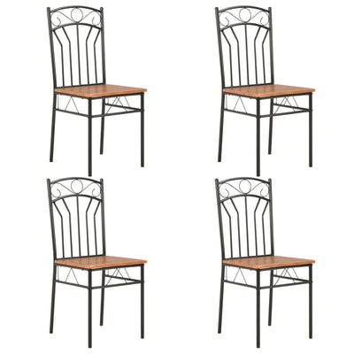 Dealsmate  Dining Chairs 4 pcs Brown MDF