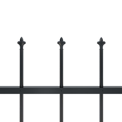 Dealsmate  Garden Fence with Spear Top Steel 13.6 m Black