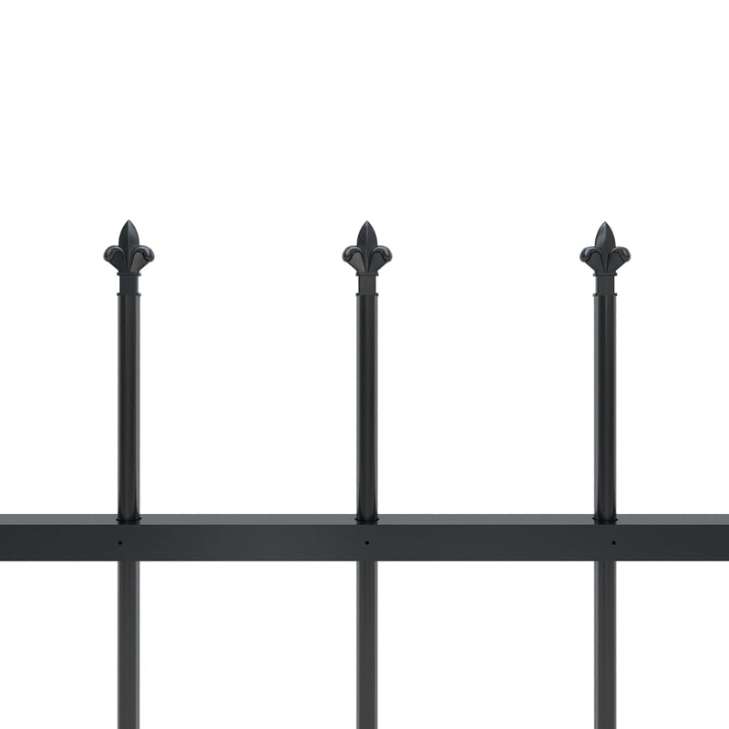 Dealsmate  Garden Fence with Spear Top Steel 15.3 m Black
