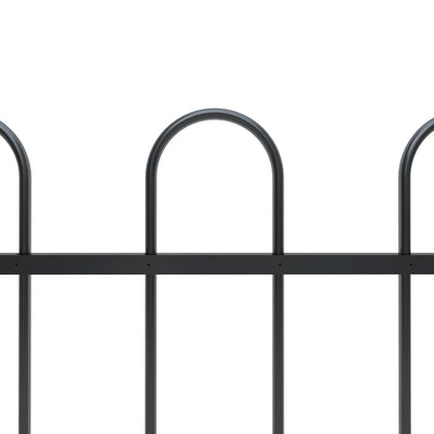 Dealsmate  Garden Fence with Hoop Top Steel 10.2 m Black