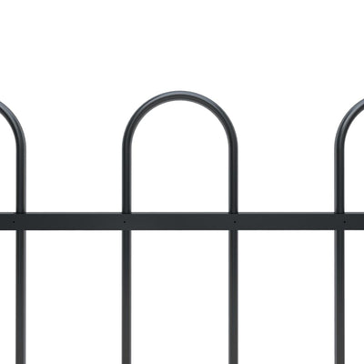 Dealsmate  Garden Fence with Hoop Top Steel 3.4 m Black