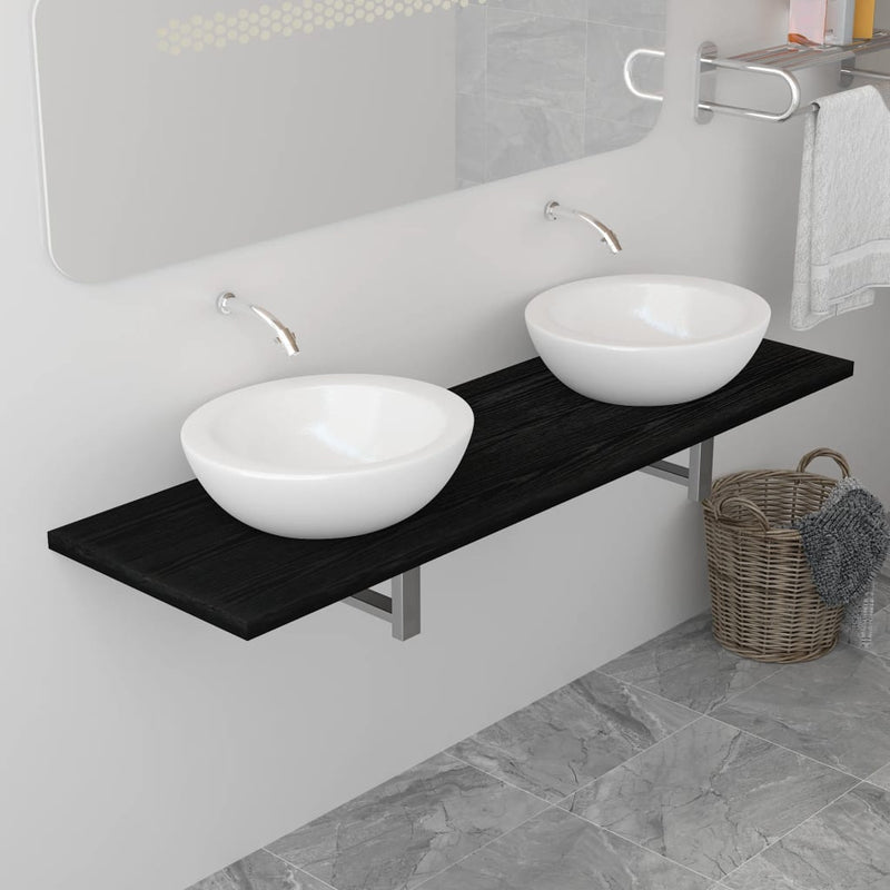 Dealsmate  Bathroom Furniture Black 160x40x16.3 cm