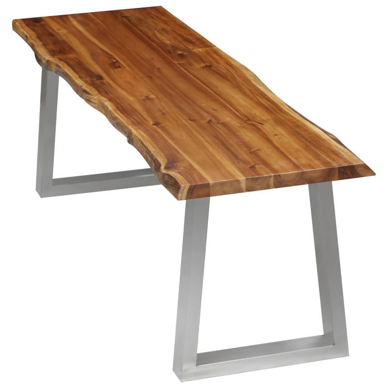Dealsmate  3 Piece Dining Set Solid Acacia Wood Brown