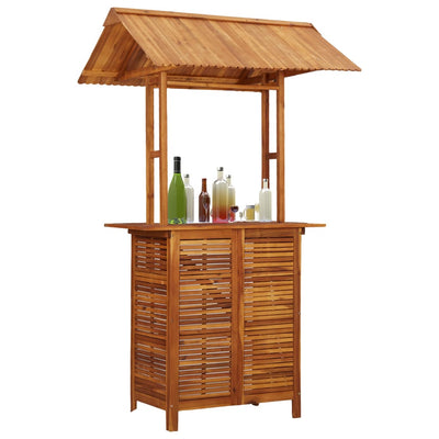 Dealsmate  Outdoor Bar Table with Rooftop 113x106x217 cm Solid Acacia Wood