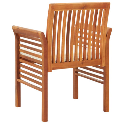 Dealsmate  Garden Dining Chairs with Cushions 3 pcs Solid Acacia Wood