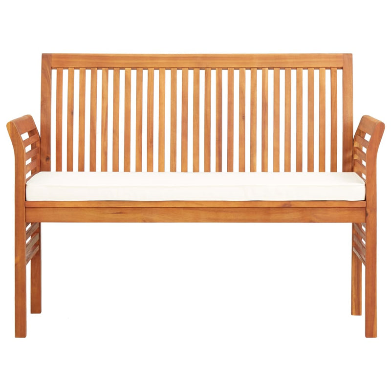 Dealsmate  2-Seater Garden Bench with Cushion 120 cm Solid Acacia Wood