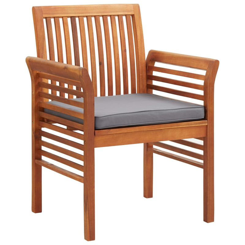 Dealsmate  Garden Dining Chairs with Cushions 2 pcs Solid Acacia Wood