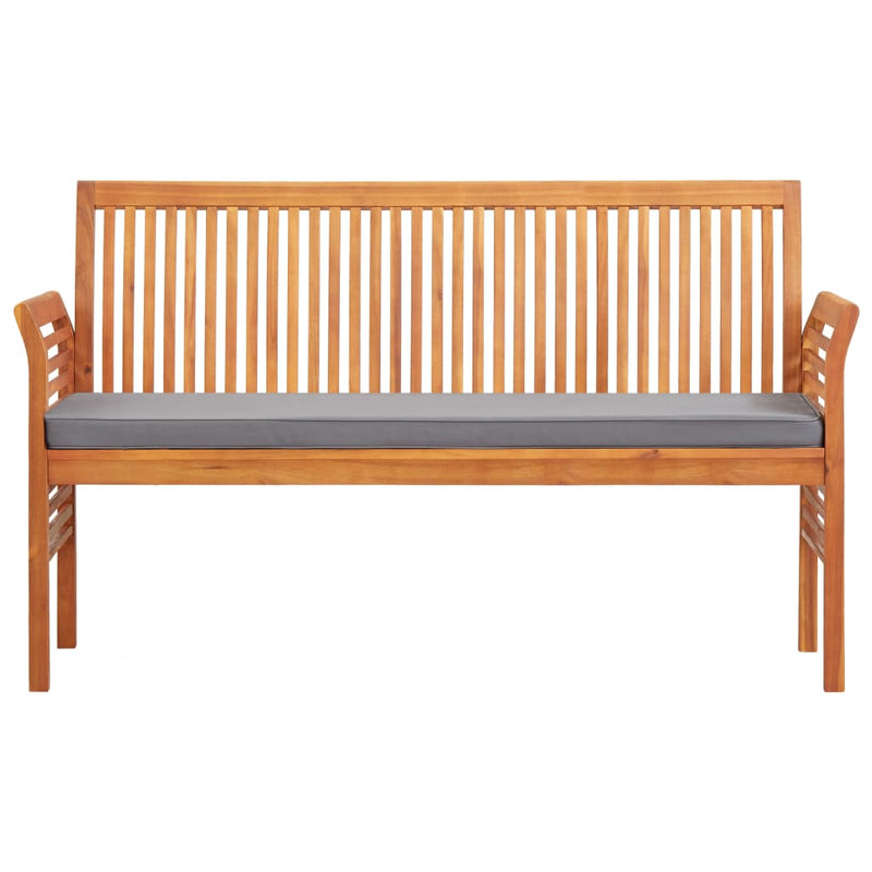 Dealsmate  3-Seater Garden Bench with Cushion 150 cm Solid Acacia Wood