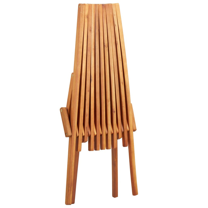 Dealsmate  Folding Outdoor Lounge Chair Solid Acacia Wood