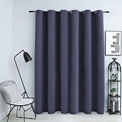 Dealsmate  Blackout Curtain with Metal Rings Anthracite 290x245 cm